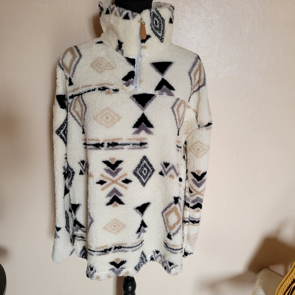 CAMPER Soft Tribal Quarter Zip Pullover - Picture 10 of 16